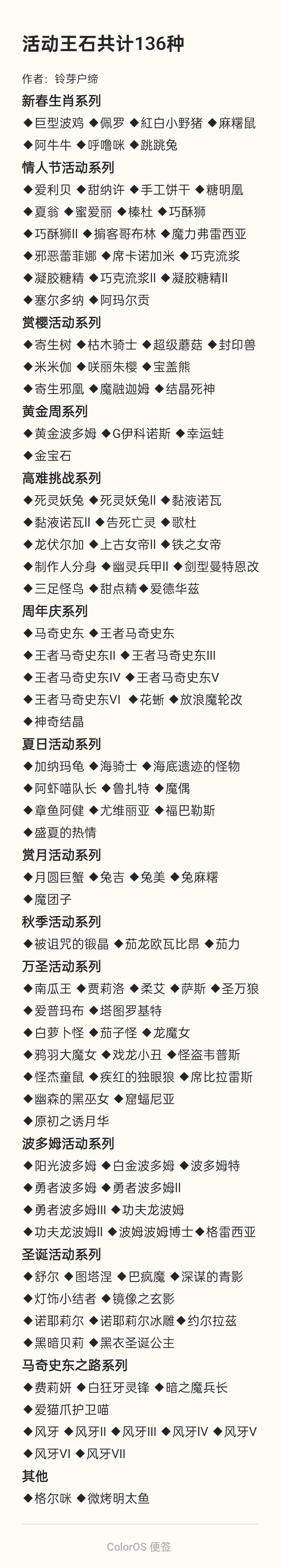 托拉姆物语活动收集王石个人分类